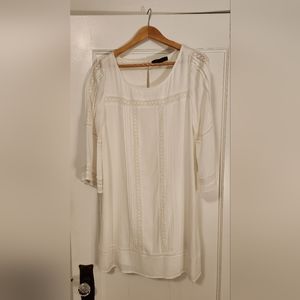 Sanctuary cream three-quarter length sleeved mini dress size small